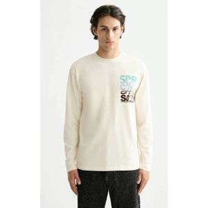 Scotch & Soda - Longsleeve - Ecru - Relaxed Fit - Lange Mouwen