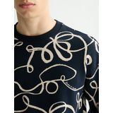 SCOTCH & SODA - Sweatshirt - Donkerblauw - Ronde Hals - Lange Mouw