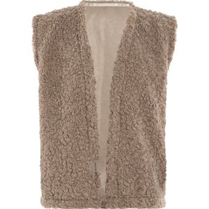 Knit Factory Rosie Gilet Teddy Dames gilet Dames vest zonder mouwen Bodywarmer gemaakt van Teddystof Linnen