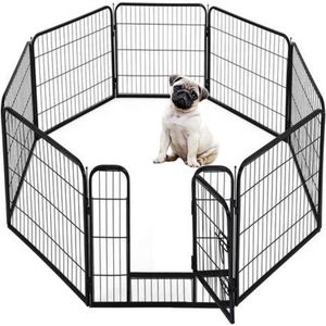 Livista Puppyren - Hondenren - Hondenbench - 8 kennelpanelen - 80 x 60 cm Ø 420 cm - Staal