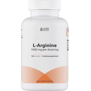 L-Arginine - 100 Capsules - 500mg - Pre-workout Aminozuur - Zuivere vorm uit suikerbietmelasse - Luto Supplements