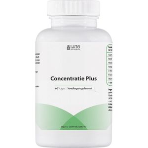 Luto Supplements - Concentratieboos - Natuurlijke studeerpil - vitamine B6, Guarana, Bacopa Monnieri, Rhodiola Rosea, Panax Gingseng, L-theanine en NAC - vegan - 60 Vcaps