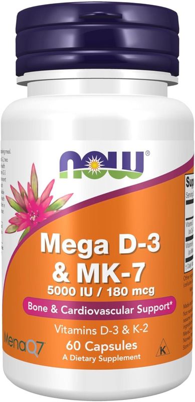 Mega D-3 & MK-7 | 60 Vcaps | NOW Foods