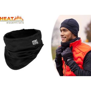Heat Essentials - Softshell Thermo Nekwarmer Fleece - Zwart - One Size - Unisex - Sjaal Dames - Nekwarmer Heren Sjaal Heren