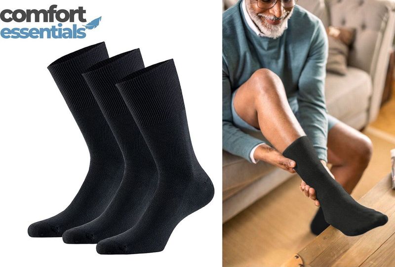 Comfort Essentials - Diabetessokken - Grijs - 6 Paar - Zonder Knellende Boordjes