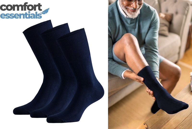 Comfort Essentials - Diabetessokken - Navy - 6 Paar - Antipress