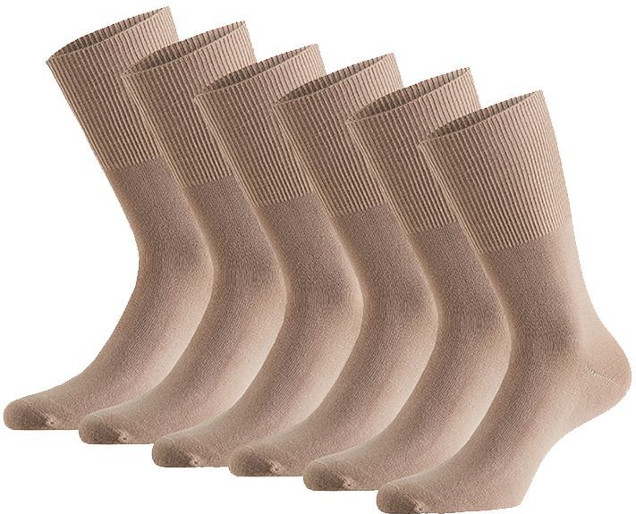 Comfort Essentials - Antipress Diabetes Sokken - Zand - 3 Paar - Niet Knellende Naadloze Sokken