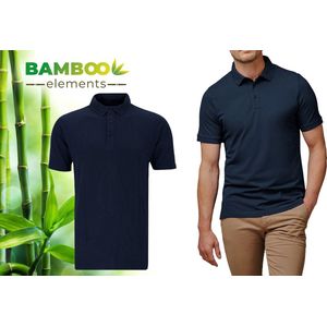 Bamboe - Herenpolo - Navy - Regular Fit - Extra Lang