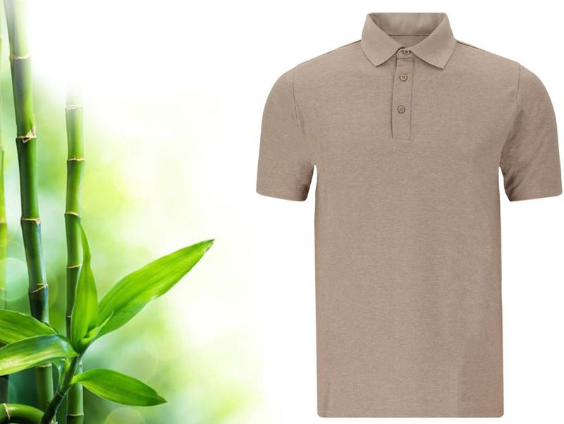 Bamboo Elements - Polo Shirt - Dark Sand Beige - Korte Mouw - Pique Stof