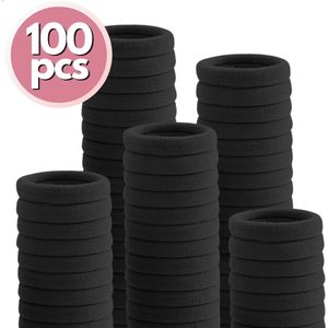 RENALUX - Haarelastiekjes Zwart - Haarelastiekjes Meisjes zonder Metaal - Haar Elastiekjes XXL Set Zwart - Totaal 100 Stuks