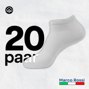 Marco Rossi - Enkelsokken - Sneakersokken - Wit - Katoen - 10 Paar