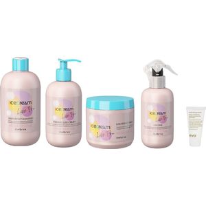 Inebrya - Ice Cream Liss Perfect Shampoo 300ML + Thermo Cream 150ML + Mask 500ML + One 150ML + + WILLEKEURIG Travel Size