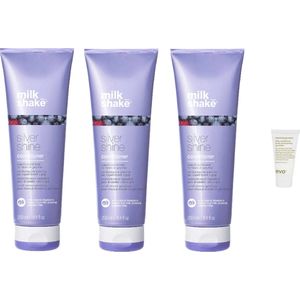 Milk_shake - Silver Shine Conditioner - 250ML - 3 Stuks - + Gratis Evo Travel Size