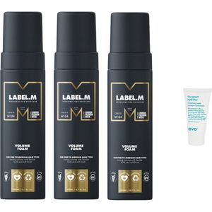 3x Label.m - Thickening - Volume Foam - 200 ml + WILLEKEURIG Travel Size