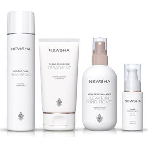 NEWSHA - Beauty Secret Bestseller - Set - GENTLE CARE SHAMPOO 250ml + FLAWLESS REPAIR TREATMENT 150ml + HIGH PERFORMANCE LEAVE-IN CONDITIONER 250ml + LUXE TREATMENT OIL 30ml