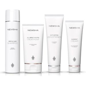 Newsha - Beauty Secret Voor Pluisvrij Haar - Set - GENTLE CARE SHAMPOO 250ml + SOFT COTTON CONDITIONER 150ml + ALL ABOUT SMOOTH TREATMENT 150ml + BLOWOUT CREAM 125ml