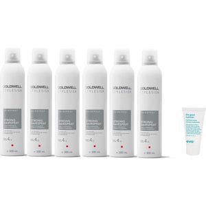 6 x Goldwell - Stylesign Strong Hairspray - 300 ml + WILLEKEURIG Travel Size