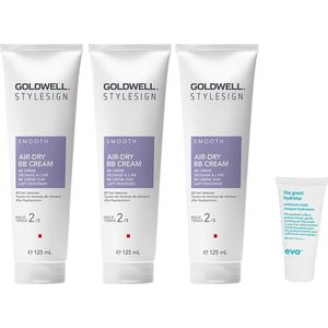 3 x Goldwell - Stylesign Air-Dry BB Cream - 125 ml + Gratis Evo Travelsize
