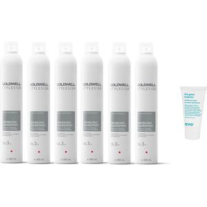 6 x Goldwell - Stylesign Working Hairspray - 300 ml + WILLEKEURIG Travel Size