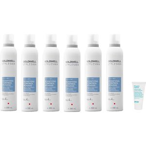 6 x Goldwell - Stylesign Bodifying Control Mousse - 300 ml + WILLEKEURIG Travel Size