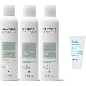 3 x Goldwell - Stylesign Lightweight Fluid - 150 ml + WILLEKEURIG Travel Size