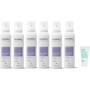 6 x Goldwell - Stylesign Shine Spray - 150 ml + WILLEKEURIG Travel Size