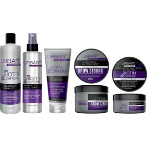URBAN CARE Expert Biotin & Caffein Hair+Scalp - Shampoo 350ML + Conditioner 200ML + Tonic Spray 200ML + Sea Salt Peeling Shampoo 200ML + Scalp + Oil Treatment Grow Strong 240ML