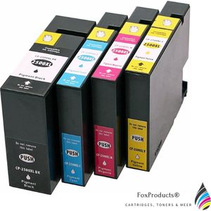 FoxProducts® 4x PGI2500 PGI-2500XL huismerk inkt cartridge geschikt voor Canon, Maxify iB-4000 iB-4050 iB-4100 iB-4150 MB-5000 MB-5050 MB-5100 MB-5150 MB-5155 MB-5300 MB-5350 MB-5400 MB-5450