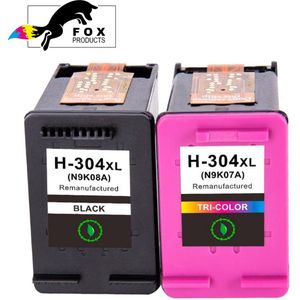 FoxProducts® 304 XL 304xl zwart en kleur - inktcartridge - geschikt voor HP DeskJet 2600, 2620, 2621, 2622, 2624, 2630, 2632, 2633, 2634, 2652, 2655, 2675, 2776, 2677, 2678, 3700, 3720, 3730, 3732, 3735, 3750, 3760, 3762, 3764, Envy 5010 en 5020