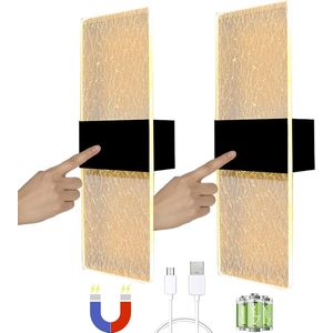 Wandlamp Oplaadbaar - Wandlamp Oplaadbaar Binnen - Voor Slaapkamer, Gang en Trap - Inclusief Oplaadbare Batterijen