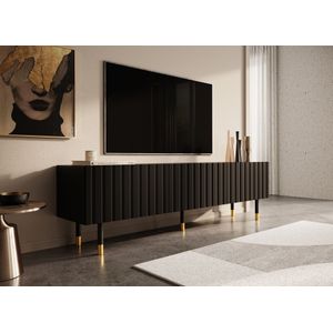 Meubella - TV-Meubel Pioneer - Mat zwart - 180 cm