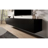 Meubella - TV-Meubel Bonzo - Zwart - Visgraat - 180 cm