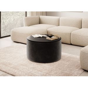 Meubella - Salontafel Marcio - Zwart velvet - 75 cm