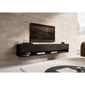 Meubella TV-Meubel Asino - Zwart Visgraat - 180 cm