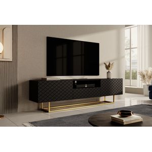 TV-Meubel Laventi - Mat zwart - 190 cm