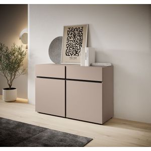 Meubella - Dressoir Cainan - Beige - Zwart - 119 cm