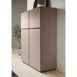 Meubella - Dressoir Cainan - Beige - Zwart - 119 cm - Hoog