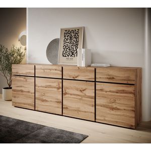 Dressoir Cainan - Eiken - Stevige Spaanplaat - 4 Lades - 4 Deuren