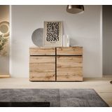 Meubella Dressoir Cainan - Eiken - Zwart - 119 cm