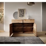 Meubella Dressoir Cainan - Eiken - Zwart - 119 cm