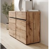 Meubella Dressoir Cainan - Eiken - Zwart - 119 cm