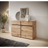 Meubella Dressoir Cainan - Eiken - Zwart - 119 cm