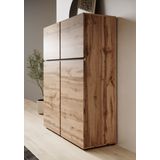 Meubella - Dressoir Cainan - Eiken - Zwart - 119 cm - Hoog