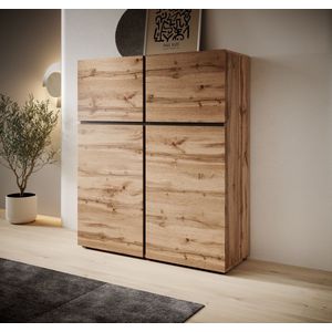 Meubella - Dressoir Cainan - Eiken - Zwart - 119 cm - Hoog