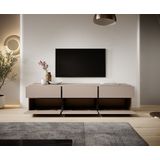 Meubella - TV-Meubel Cainan - Beige - Zwart - 180 cm