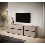 Meubella - TV-Meubel Cainan - Beige - Zwart - 180 cm