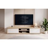 Meubella TV-Meubel Fortunato - Eiken - Wit - 180 cm - 2 deuren