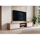 Meubella TV-Meubel Fortunato - Eiken - Wit - 180 cm - 2 deuren