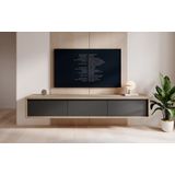 TV-Meubel Fortunato - Eiken - Antraciet - 180 cm - 3 deuren