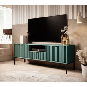 Meubella - TV-Meubel Navil - Groen - Materiaal - 2 Deurtjes - 1 Lade